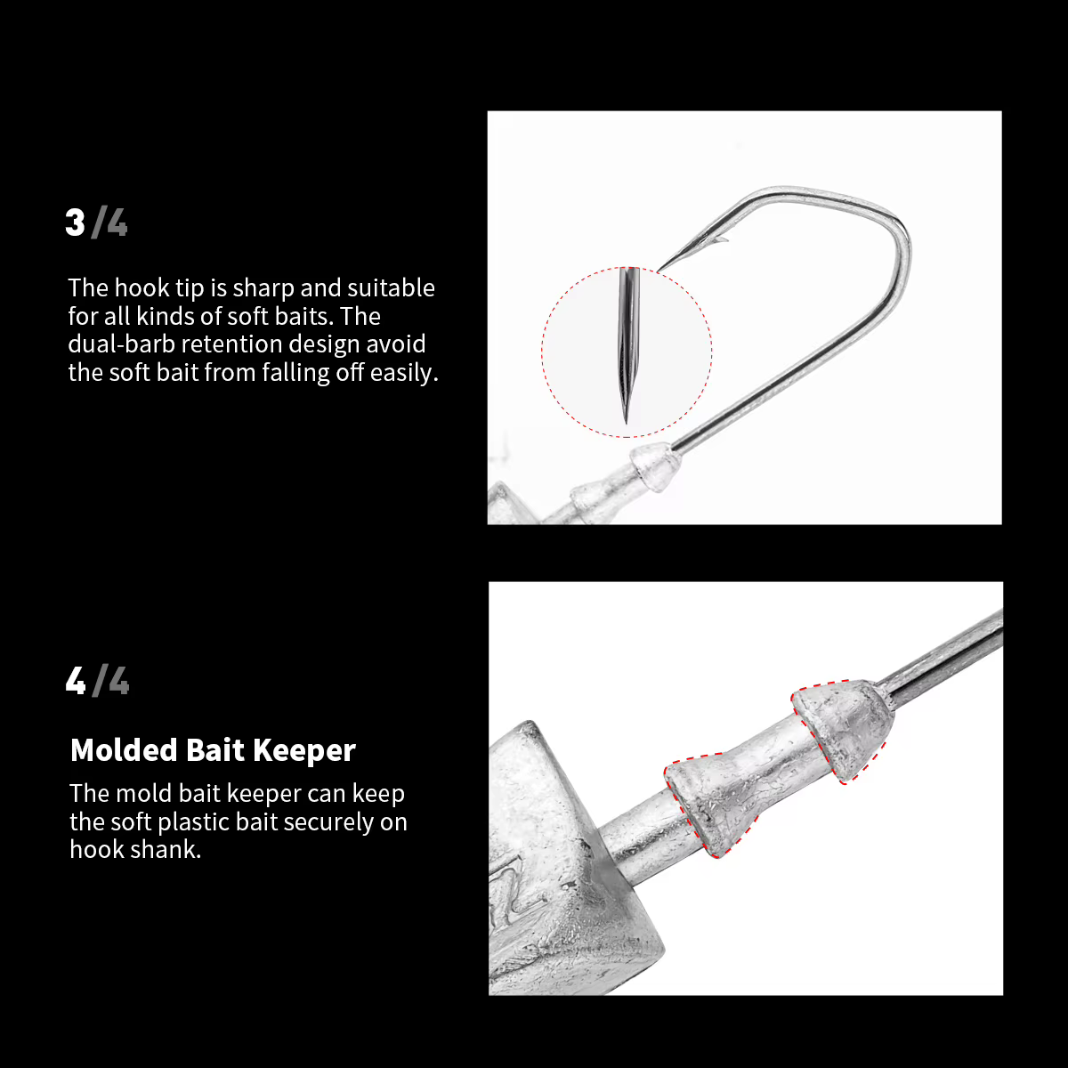 Anzuelos Jig Head Triangulares de Punta Ultraafilada para Mar - imagen 3