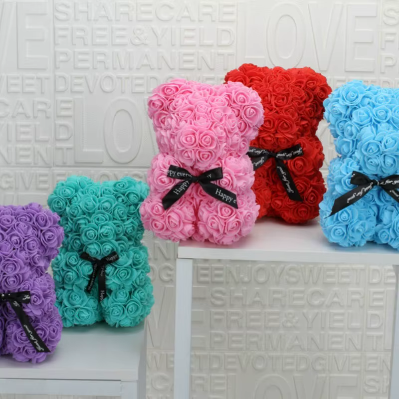 Oso de rosas para decoración floral