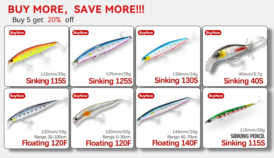 Vista lateral del señuelo TSURINOYA Stinger 125S