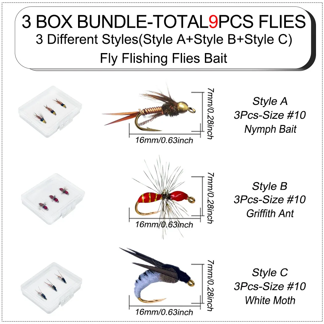 Moscas artificiales húmedas de ninfas para trucha en pesca con mosca - imagen 4