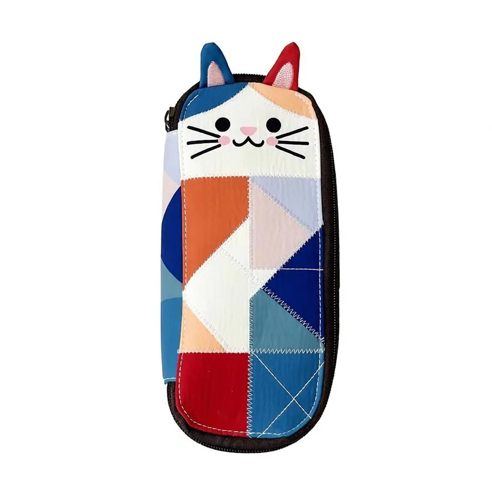Monedero patchwork con gato y cremallera – bolsa de maquillaje - imagen 5