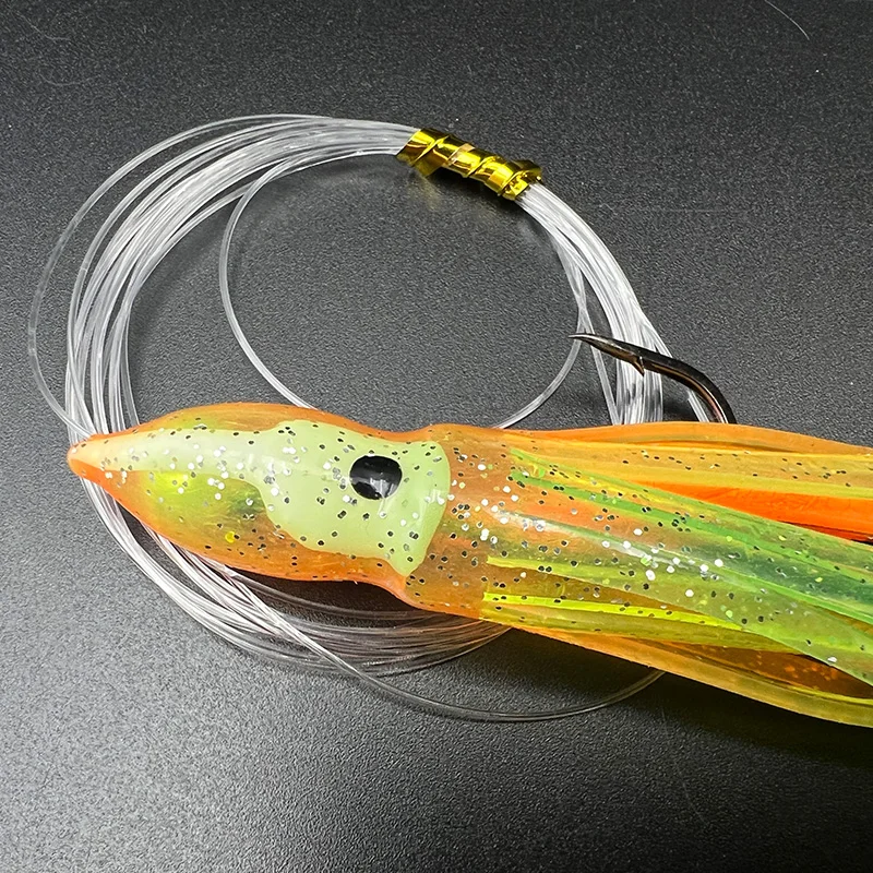 ShareShark señuelos luminosos pulpo doble anzuelo pre-atado - imagen 4