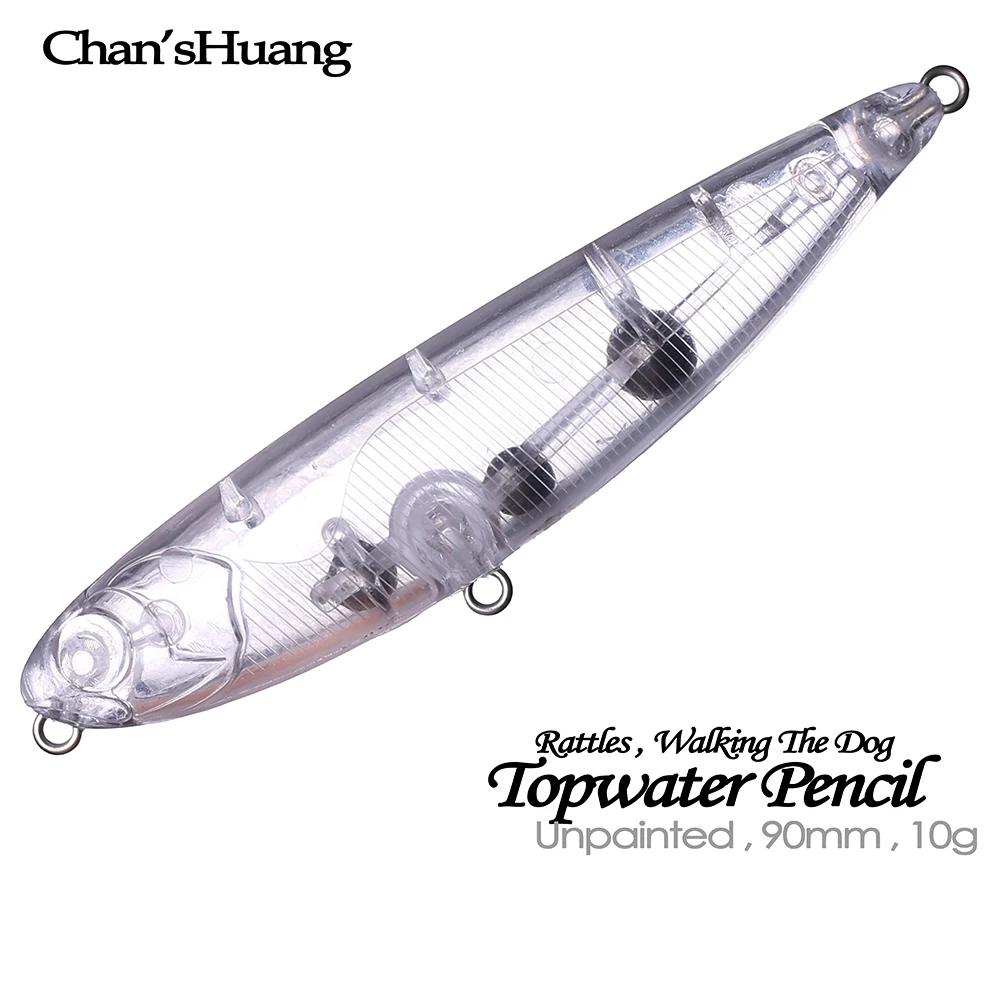 Señuelo Walking Dog Chan'sHuang – Topwater blanco sin pintar