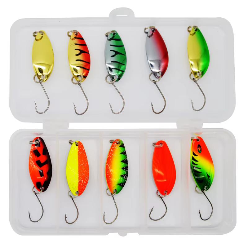 Kit cucharas giratorias coloridas – Señuelos artificiales para pesca