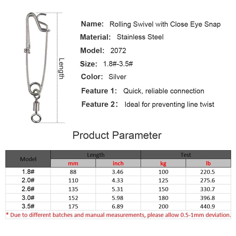 Gancho de pesca acero inoxidable para atún conector giratorio - imagen 5