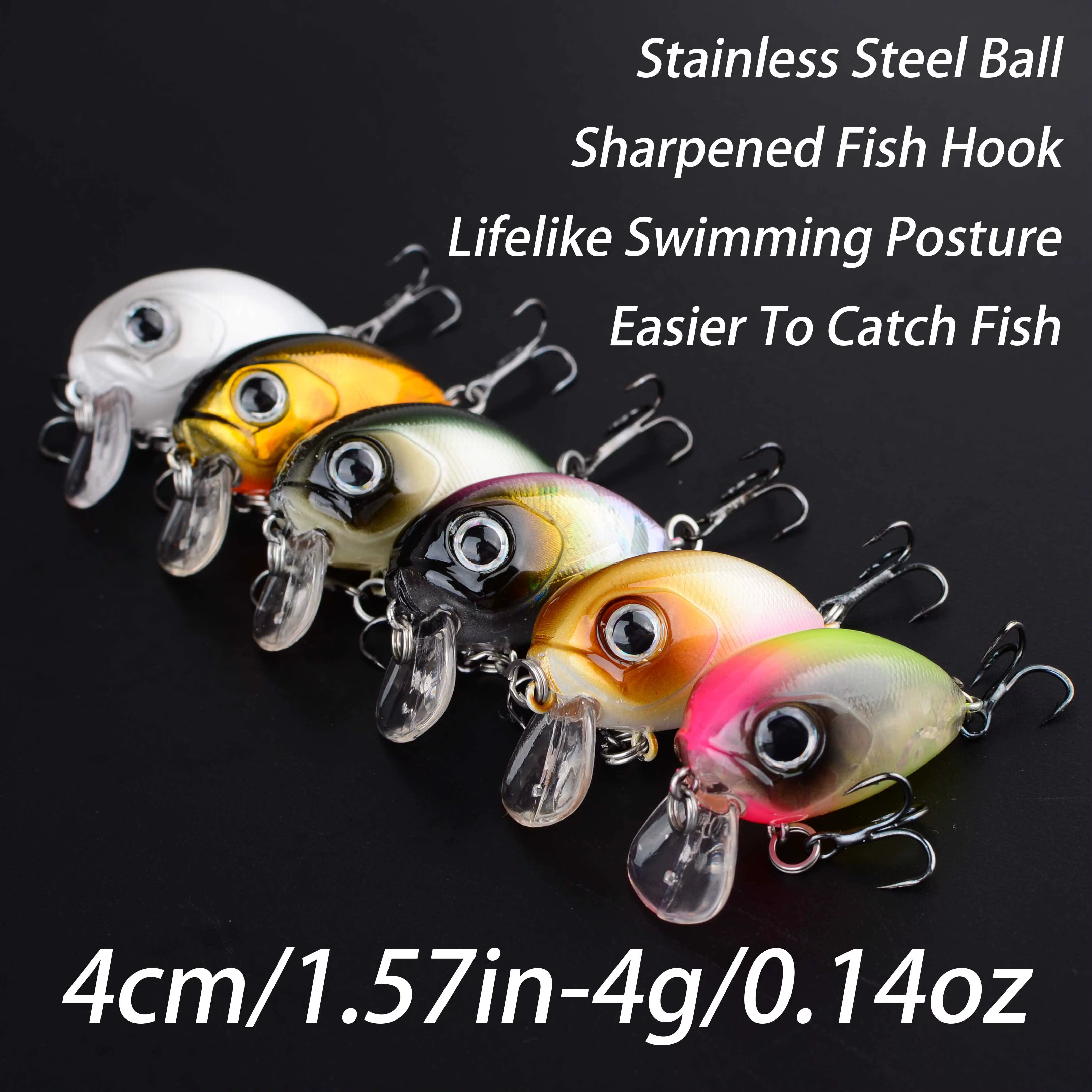 Crankbait 4 cm Señuelo Rígido con Anzuelos de Alta Calidad - imagen 5