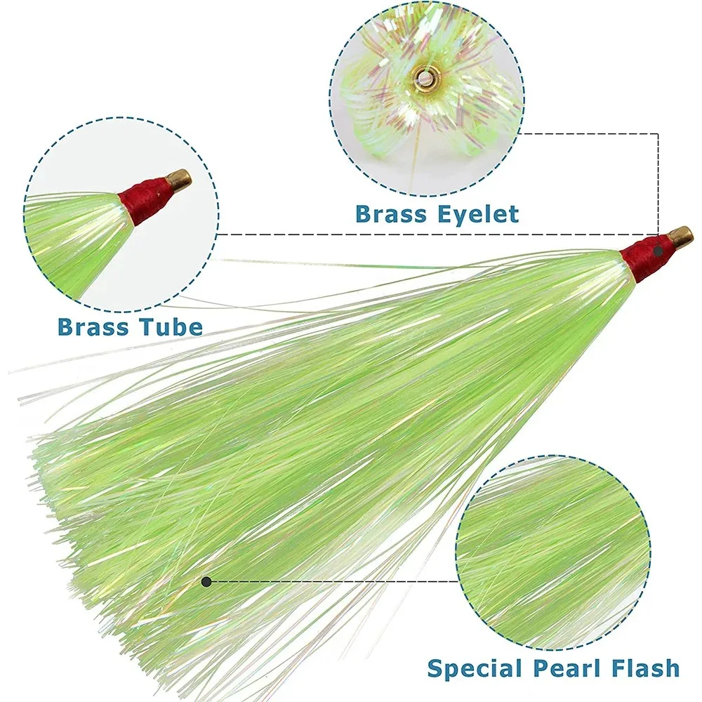 Mylar Flash Teaser – Bucktail señuelo trolling agua salada - imagen 2