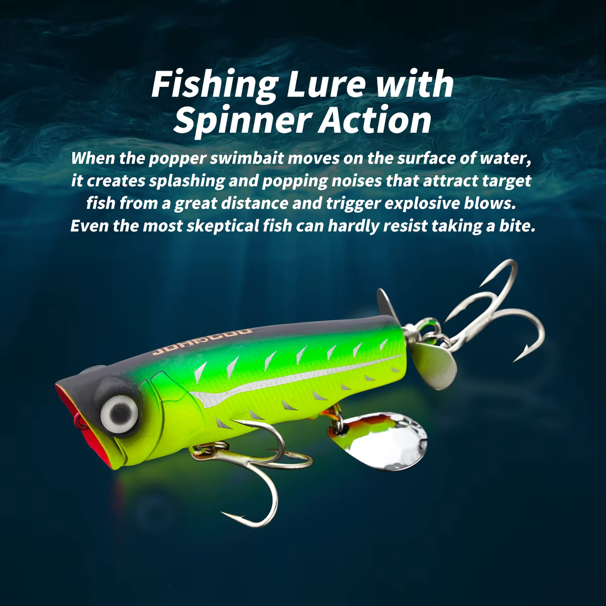 Johncoo Popper topwater para lubina con hélice – Flotante - imagen 5