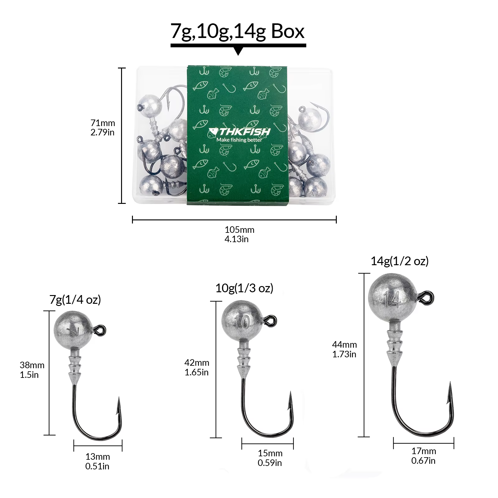 Cabezas de jig con anzuelo curvado