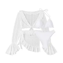 Traje de baño de manga larga casual para mujer – verano y fiesta