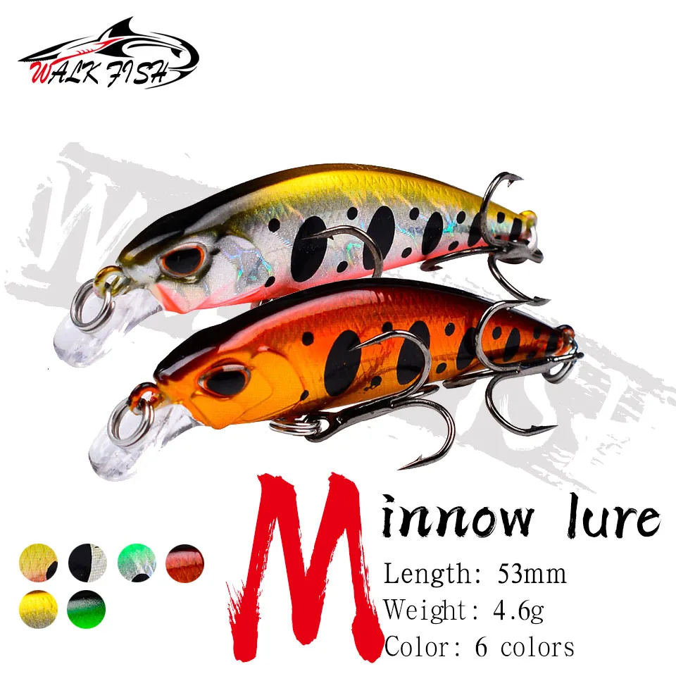 WALK FISH Minnow Wobbler – Señuelo artificial con sonajero profesional