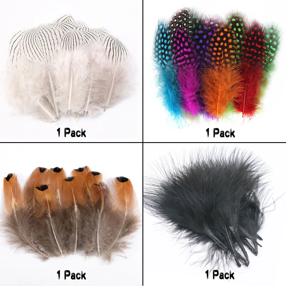 Kit iniciación atado de moscas con plumas, doblaje, hilos y ganchos - imagen 3