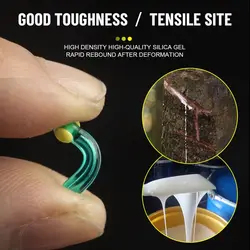 Anzuelos transparentes verdes de alta dureza con doble núcleo