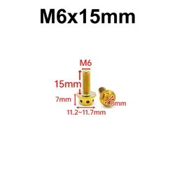 Tornillos de titanio dorado M6-M8 perforados para motocicleta