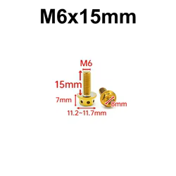 Tornillos de titanio dorado M6-M8 perforados para motocicleta