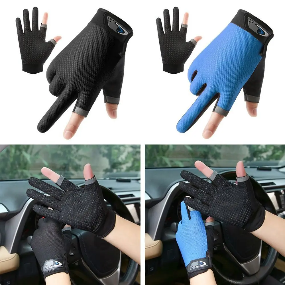 Guantes de pesca táctiles, medio dedo, cómodos para conducción - imagen 5