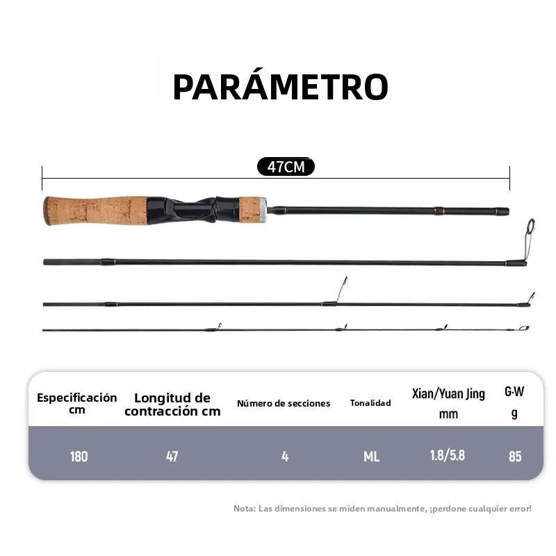 Caña ultraligera DEUKIO de carbono para spinning y trucha - imagen 3