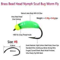 Cabezas de Ninfa luminosa Bimoo – Latón Scud para trucha pesca en hielo
