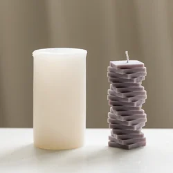 Molde silicona columna espiral cuadrada para velas y jabón