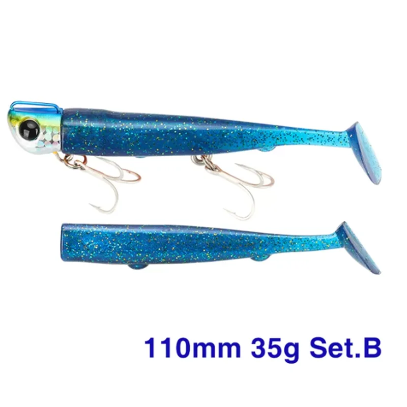 Jig Head Tsurinoya con vinilo T-Tail 110mm – Lubina y lenguado - imagen 4