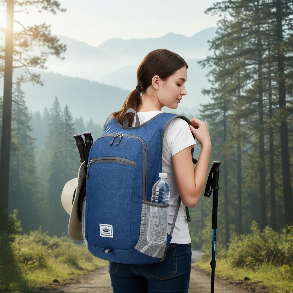 Mochila plegable para exteriores, ligera y resistente al agua