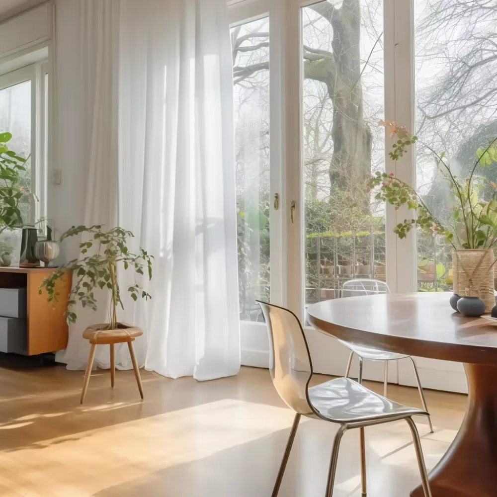 Cortinas gasa transparente con ojales – Luz filtrada elegante - imagen 2