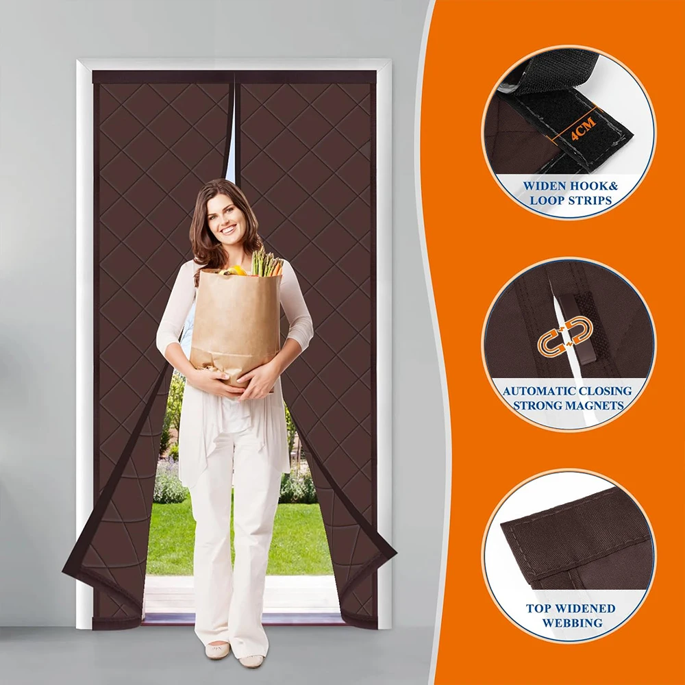 Cortina aislante magnética para puerta de tela Oxford impermeable