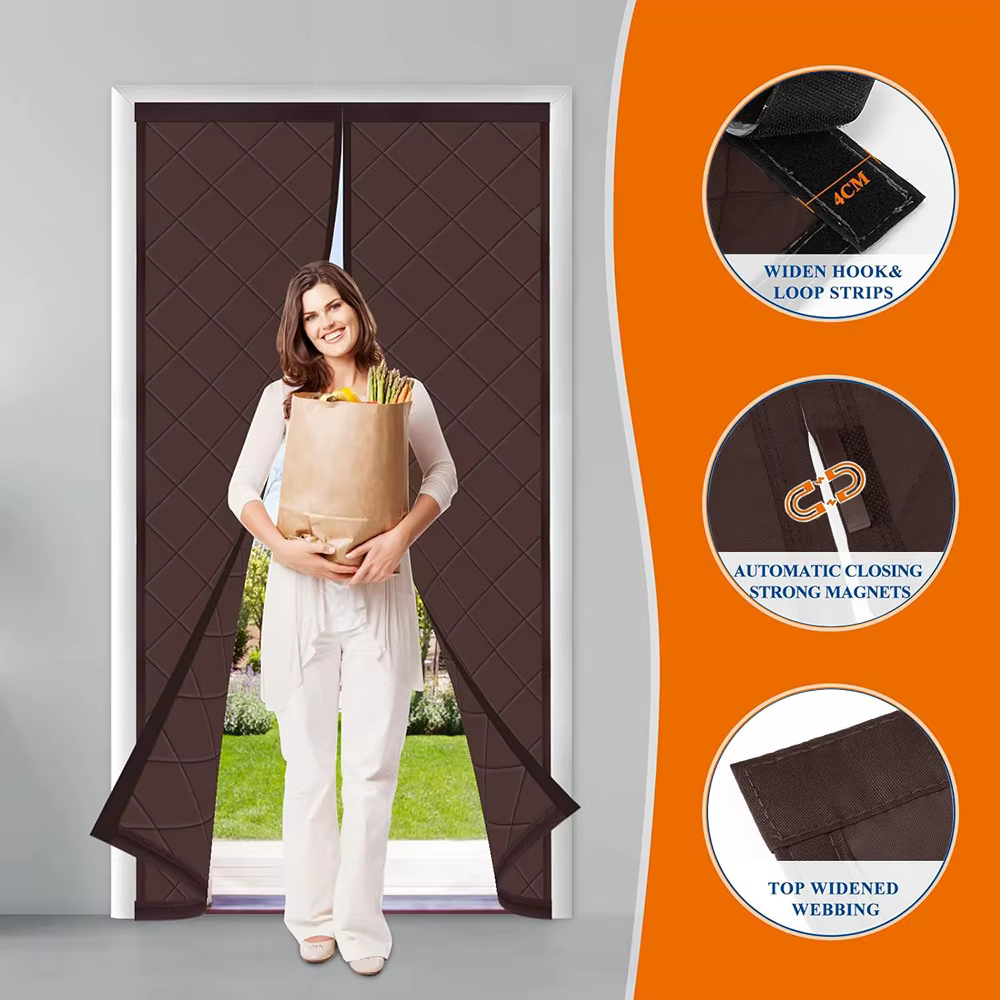 Cortina aislante magnética para puerta de tela Oxford impermeable