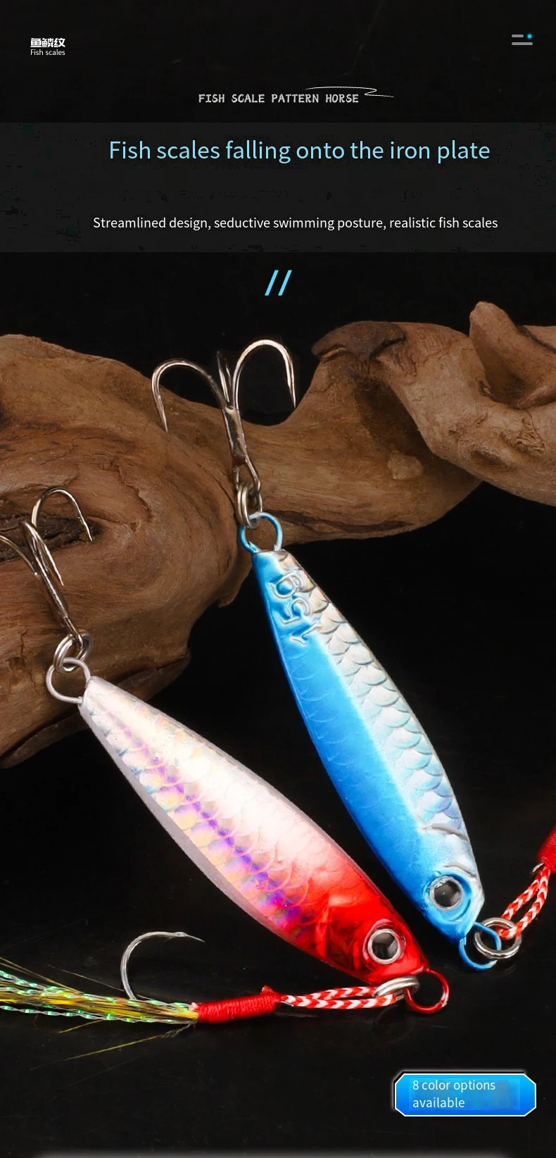 Cuchara metálica para jigging de lubina