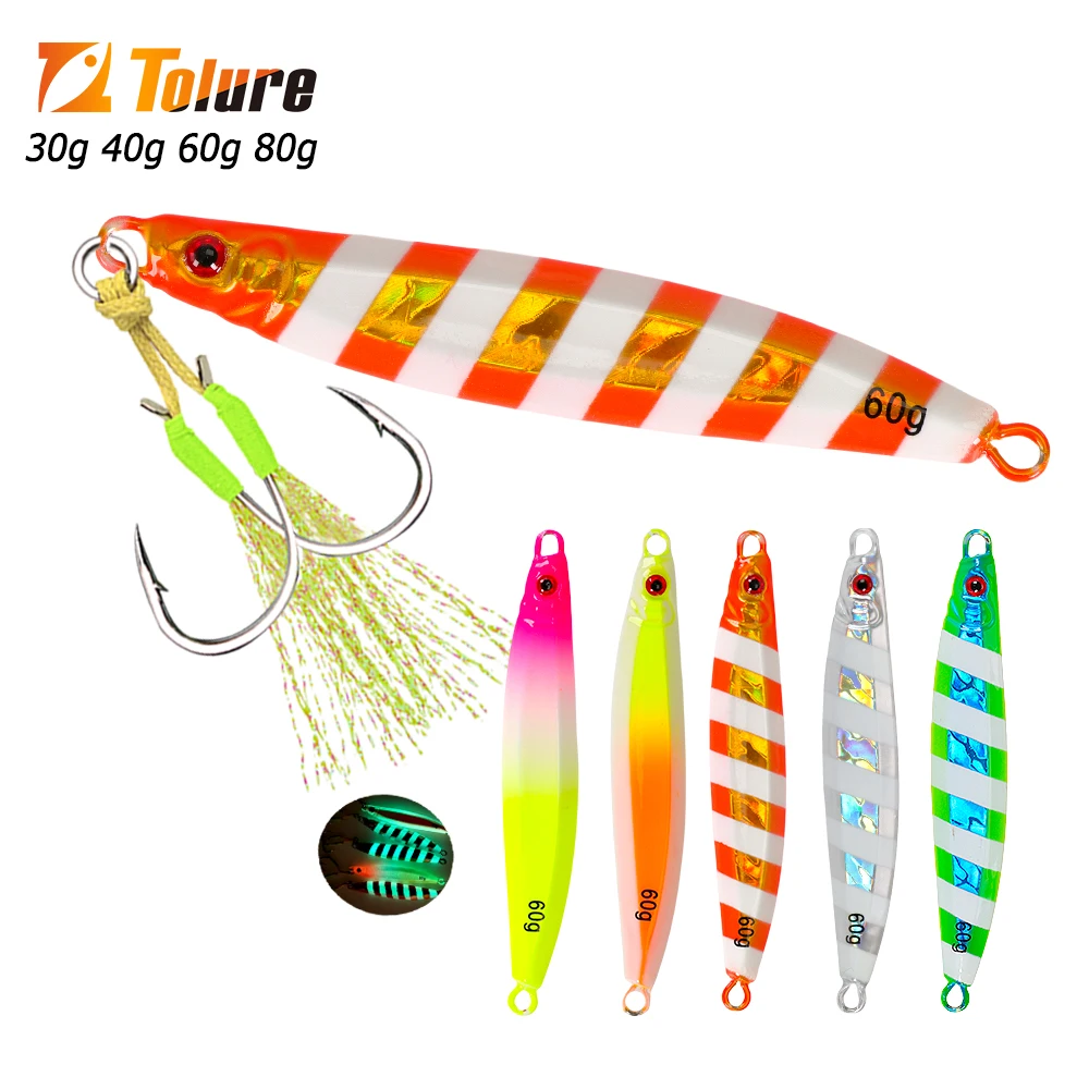 TOLU Señuelo Jigging Rápido Recubrimiento Láser Luminoso para Mar