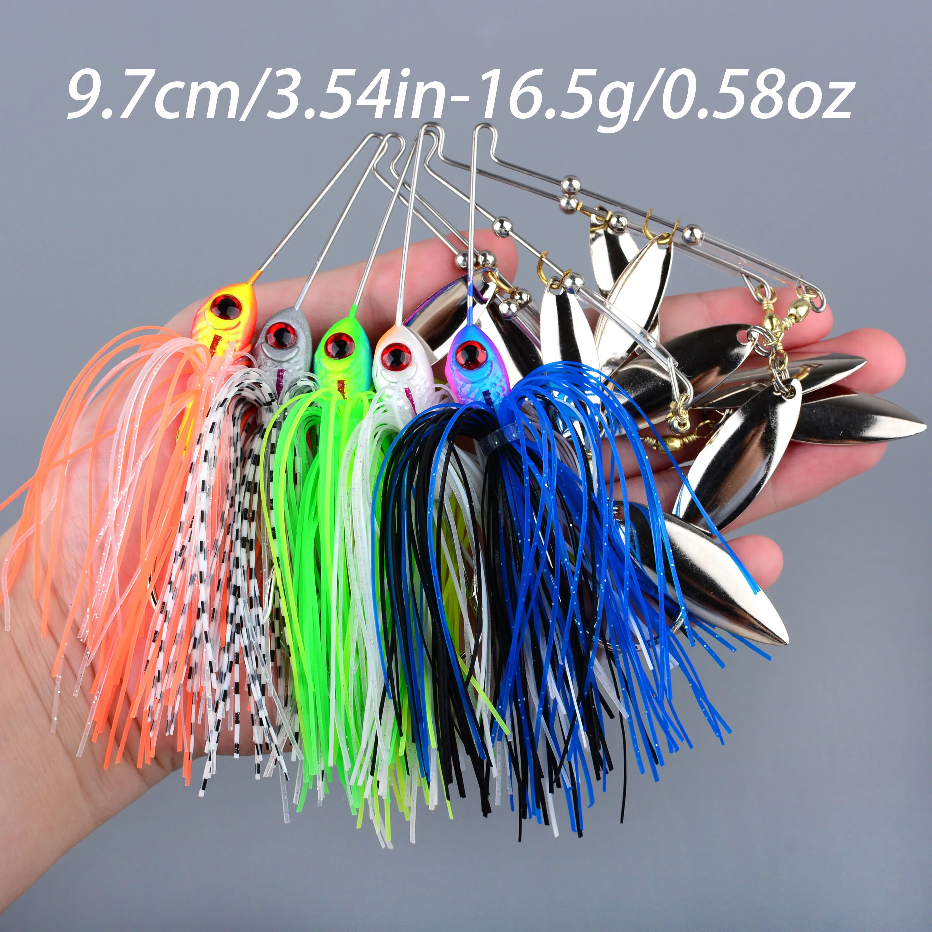 Spinnerbait grande de doble aspa para lubina – señuelo con jig - imagen 3