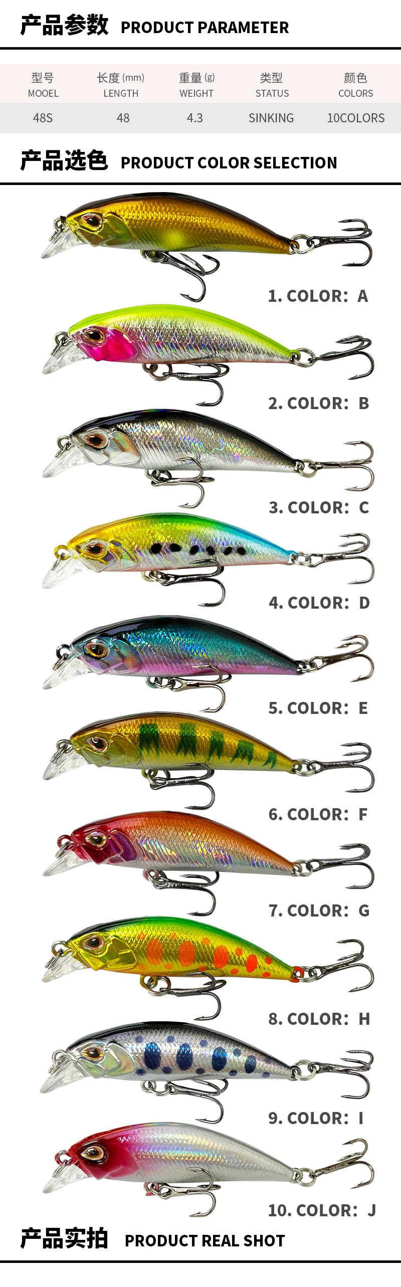 Cuerpo tipo minnow para respuesta rápida