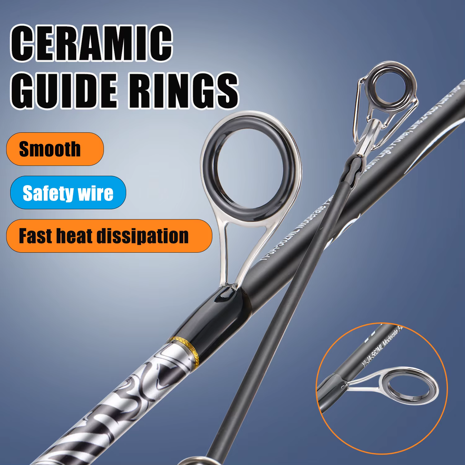 Caña spinning extensible Sougayilang fibra vidrio 2,25m corcho - imagen 4