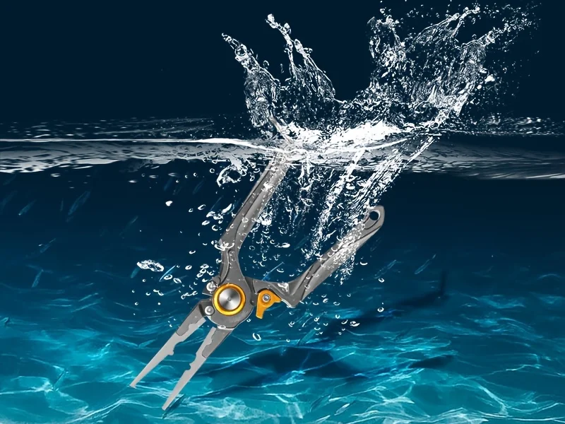 Alicates de pesca aluminio con funda y cortador de línea - imagen 3