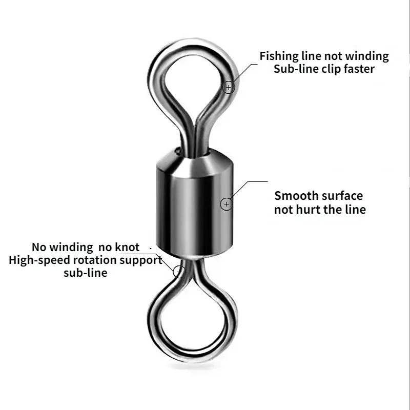 Conectores de pesca con ganchos giratorios de acero inoxidable - imagen 2