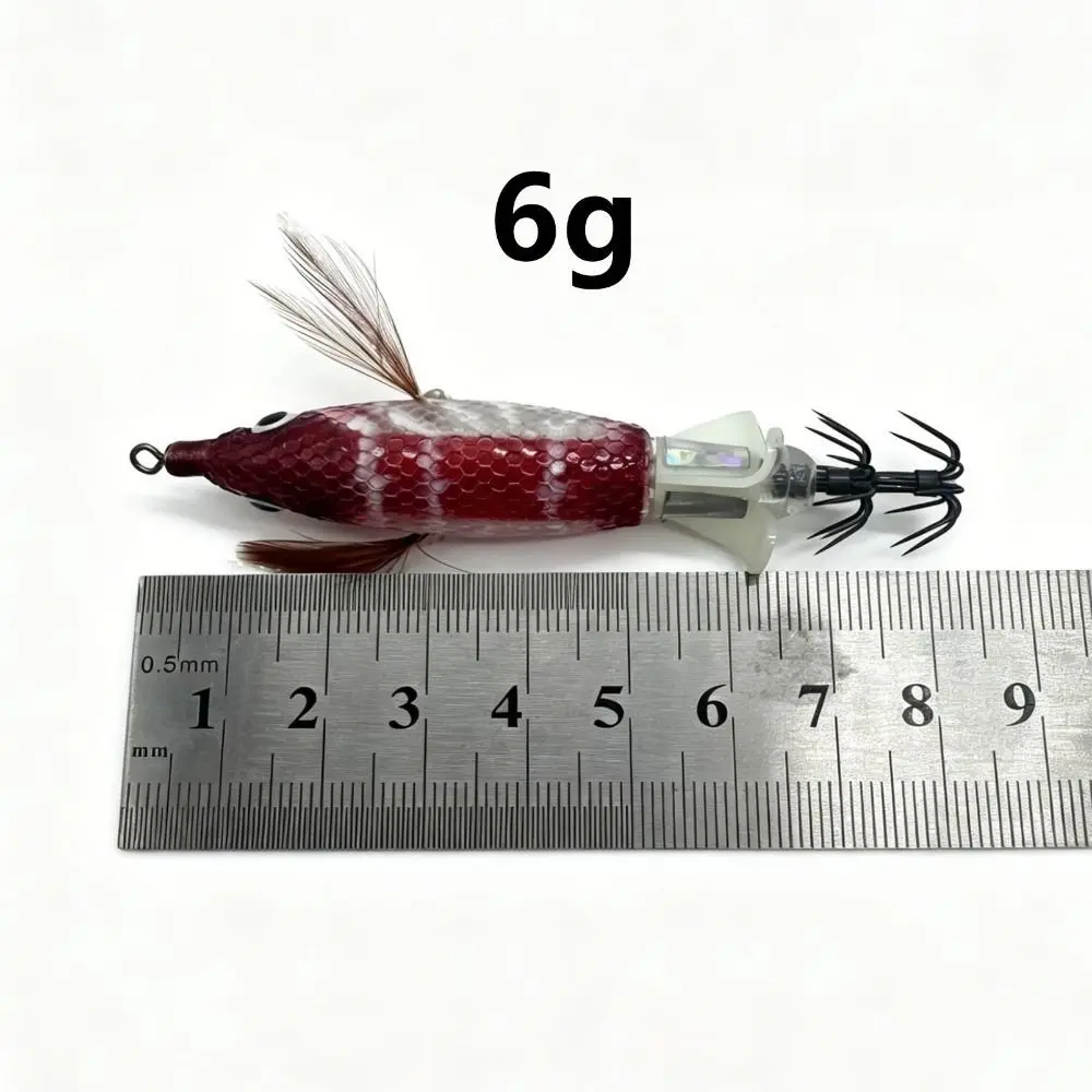 Señuelo Egi con ojo 3D y falda de plumas
