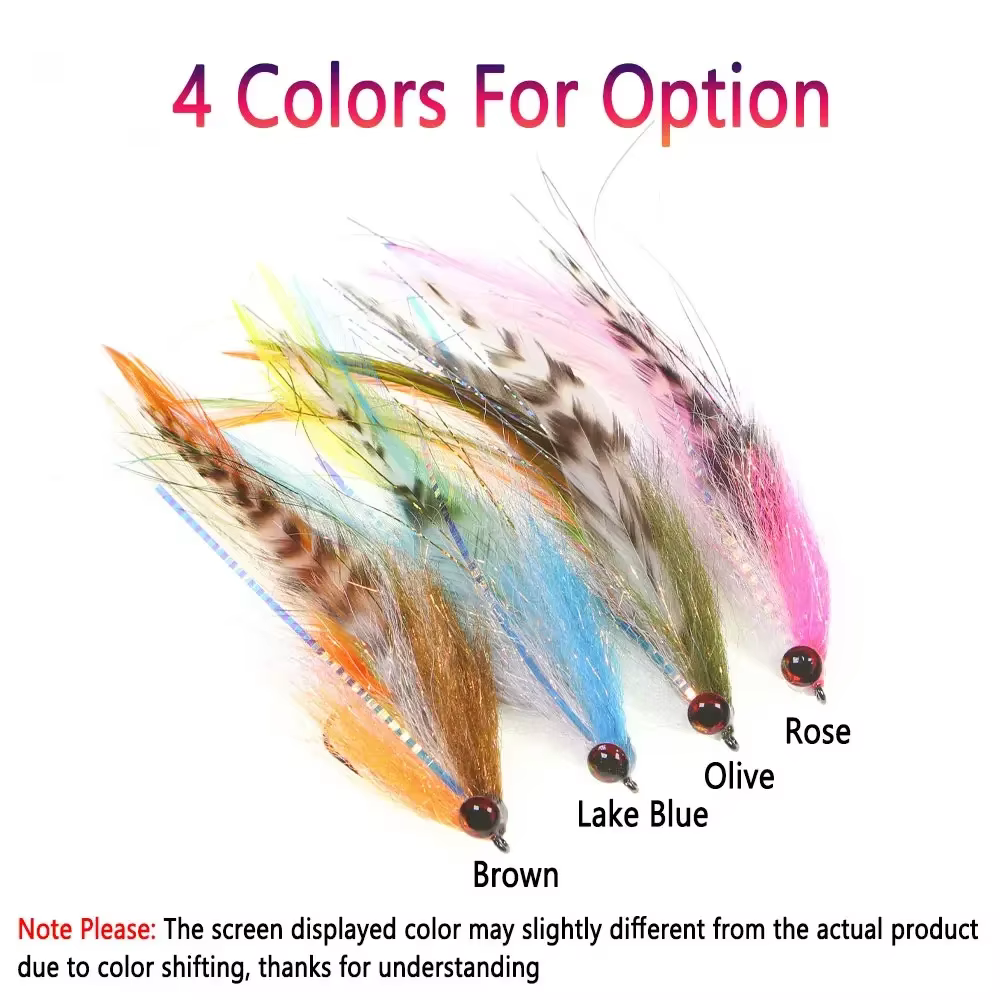 Anzuelos Streamer Bimoo 2/0 Flash Grizzly para trucha y lubina - imagen 5