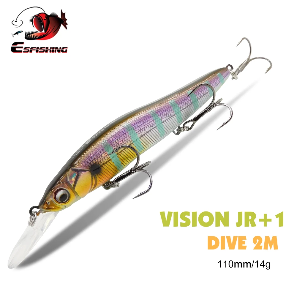 ESFISHING Jerkbait Minnow 11 cm 14 g buceo 0-2,2 m lucio y perca