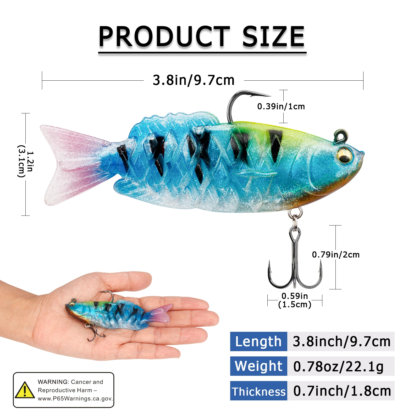 THKFISH señuelos articulados Swimbait con plomo insertable - imagen 5
