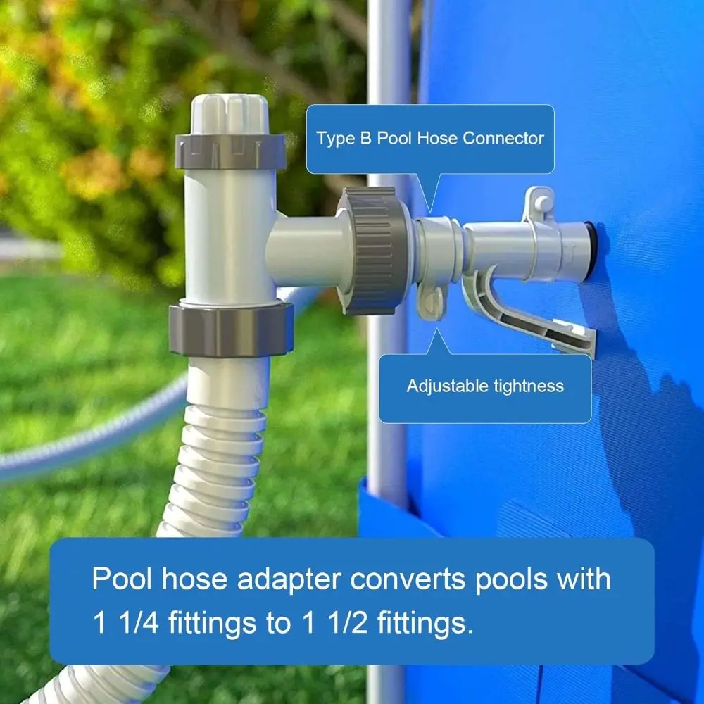 Adaptador de manguera Tipo B goma y metal para bomba filtro - imagen 2