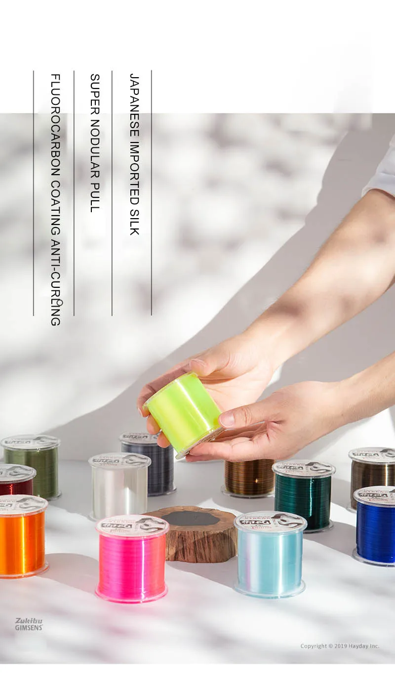 Sedal monofilamento ZUKIBO enrollado en carrete, 500 metros