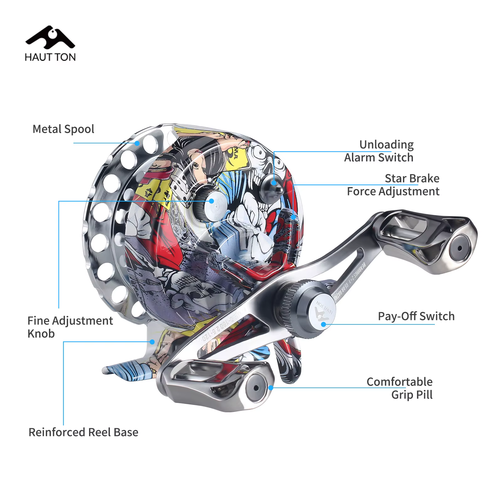 Carrete Graffiti Hielo – Metal, arrastre 6kg, brazo basculante - imagen 5