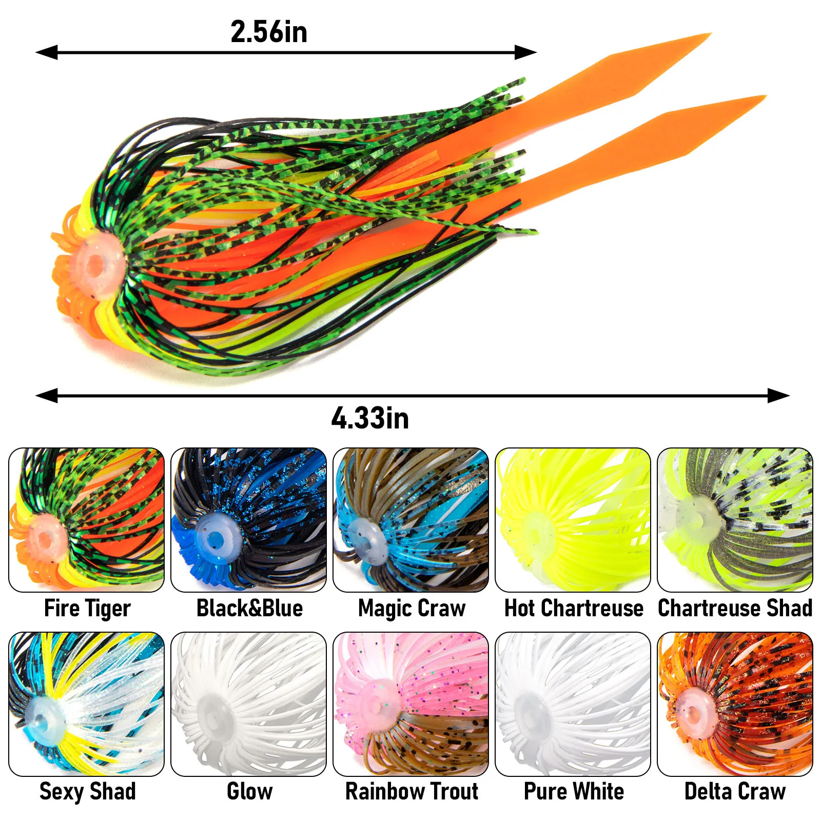 Variedad de colores disponibles para las faldas