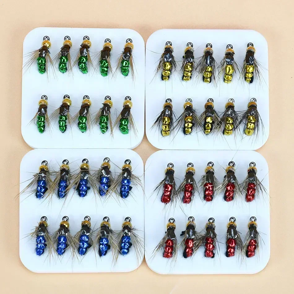 Mosca ninfa con cabeza de cuentas
