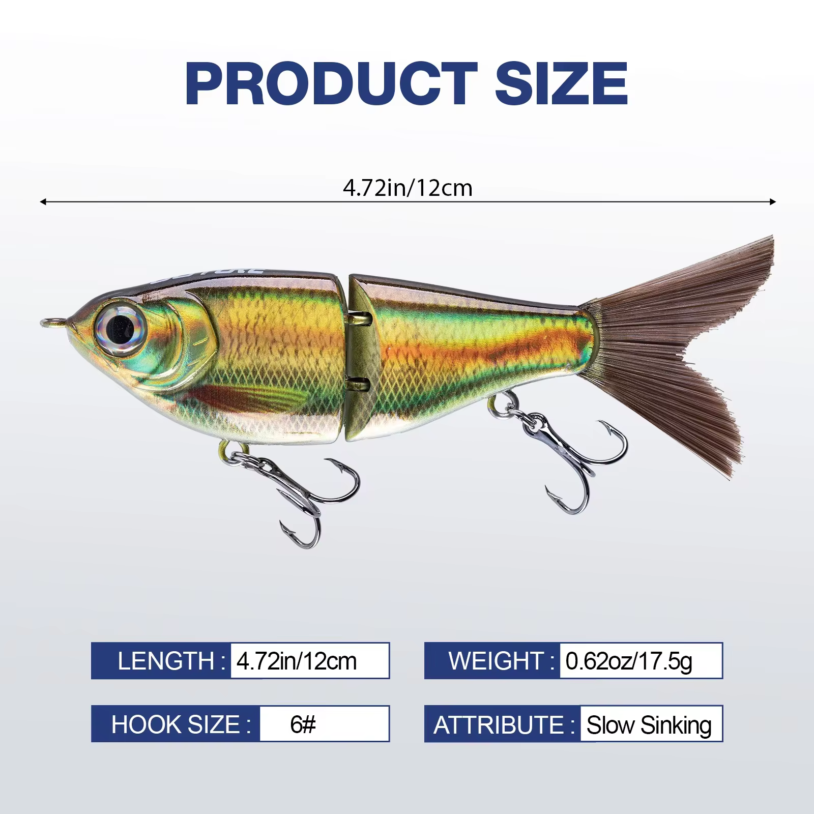 Señuelo Goture Fiber Tail 12 cm – Cuerpo texturizado para fondo - imagen 5