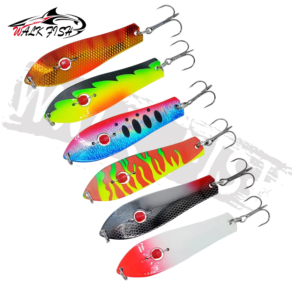 WALK FISH señuelo cuchara metálico con lentejuelas y triple anzuelo - imagen 4