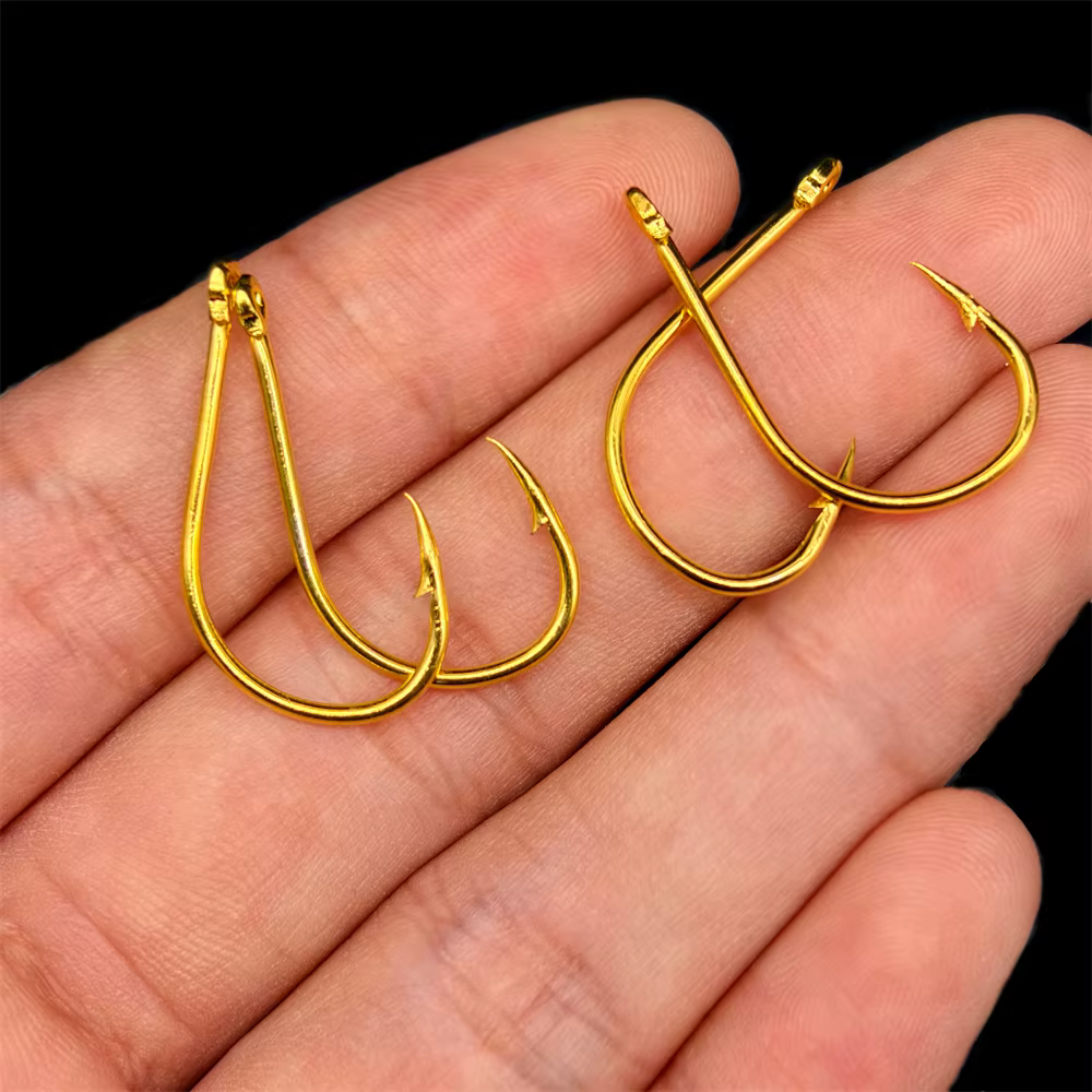 Anzuelos dorados con púas de acero al carbono para carpa - imagen 3