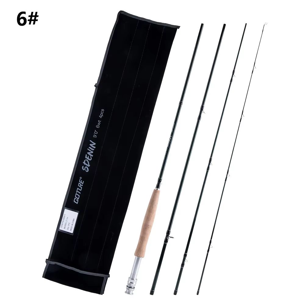 Goture caña de pesca fibra de carbono 2.7m – 4 secciones para trucha y lubina