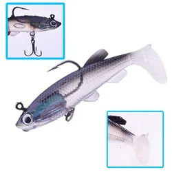 Señuelo Swimbait de cebo blando con cola de paleta para lubina