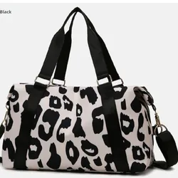 Bolsa de viaje espaciosa con estampado de leopardo, gran capacidad